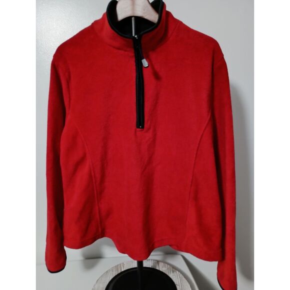 ST. JOHN'S BAY: SB Active Red 1/4" Zip Fleece Pullover, Women Size XL - Picture 1 of 6